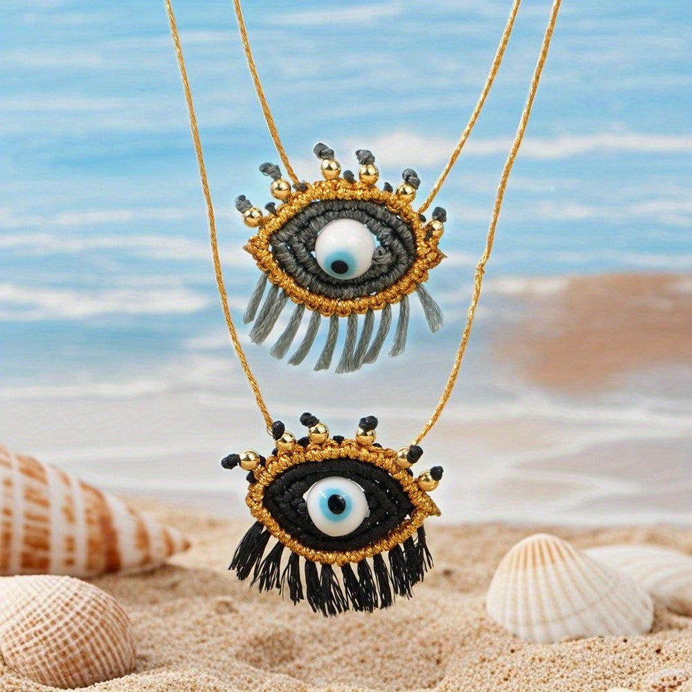 Vintage Boho Evil Eye Necklace