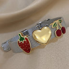 Vintage Enamel Fruit Mesh Bracelet