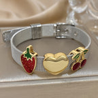 Vintage Enamel Fruit Mesh Bracelet