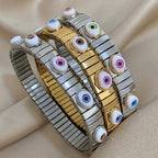 Vintage Stainless Steel Evil Eye Bracelet