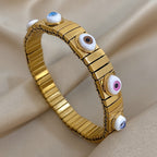 Vintage Stainless Steel Evil Eye Bracelet