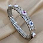 Vintage Stainless Steel Evil Eye Bracelet