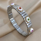 Vintage Stainless Steel Evil Eye Bracelet