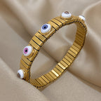 Vintage Stainless Steel Evil Eye Bracelet