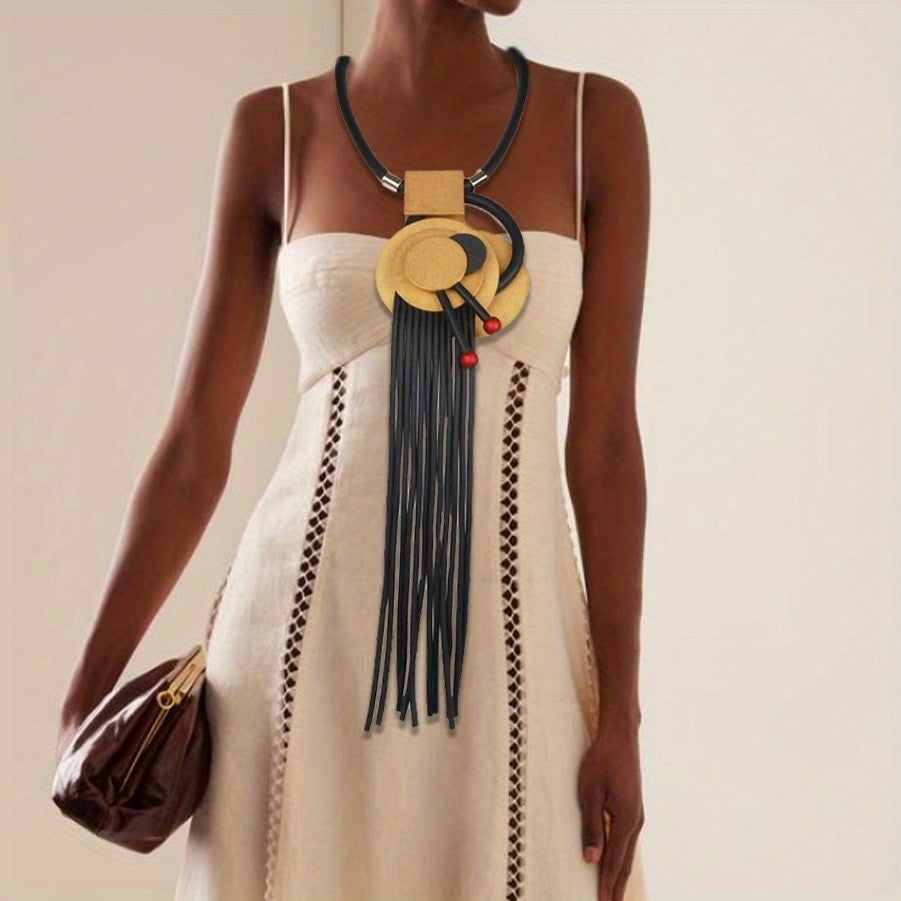 Geometric Tassel Boho Necklace