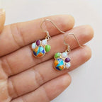 Vintage Multi-Stone Paw Print Earrings