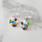 Vintage Multi-Stone Paw Print Earrings