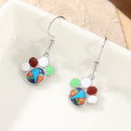 Vintage Multi-Stone Paw Print Earrings