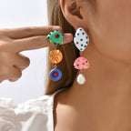 Asymmetric Resin Boho Drop Earrings