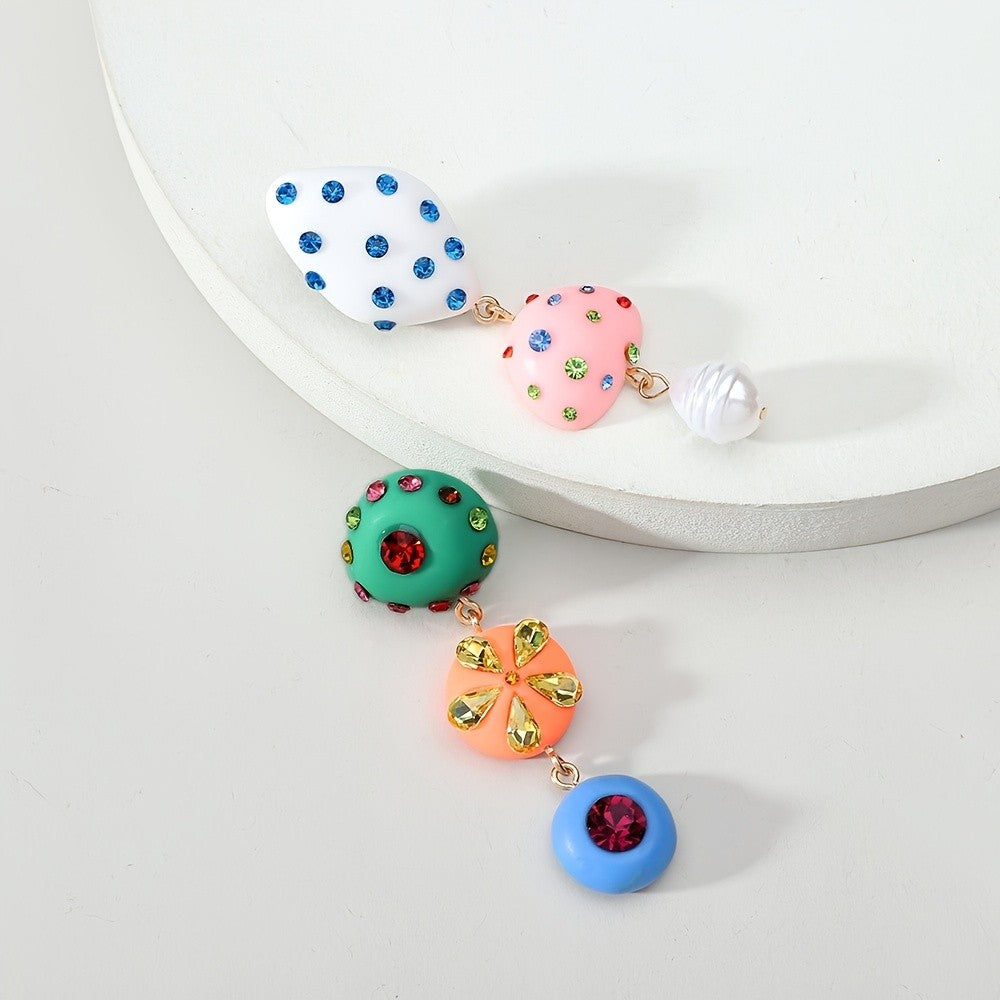 Asymmetric Resin Boho Drop Earrings