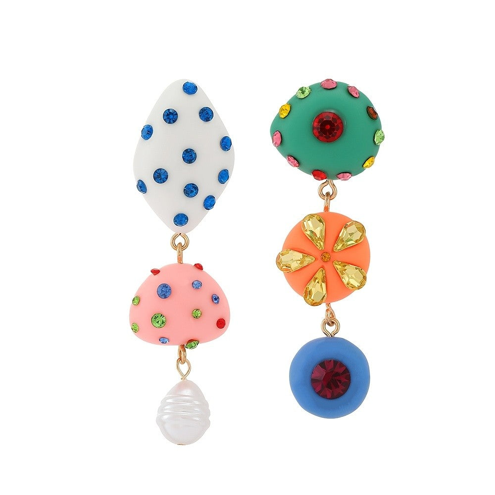 Asymmetric Resin Boho Drop Earrings