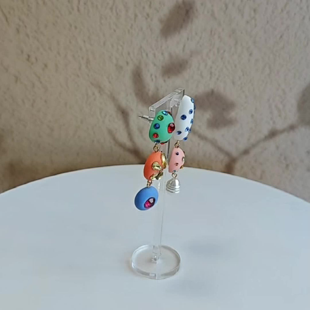 Asymmetric Resin Boho Drop Earrings