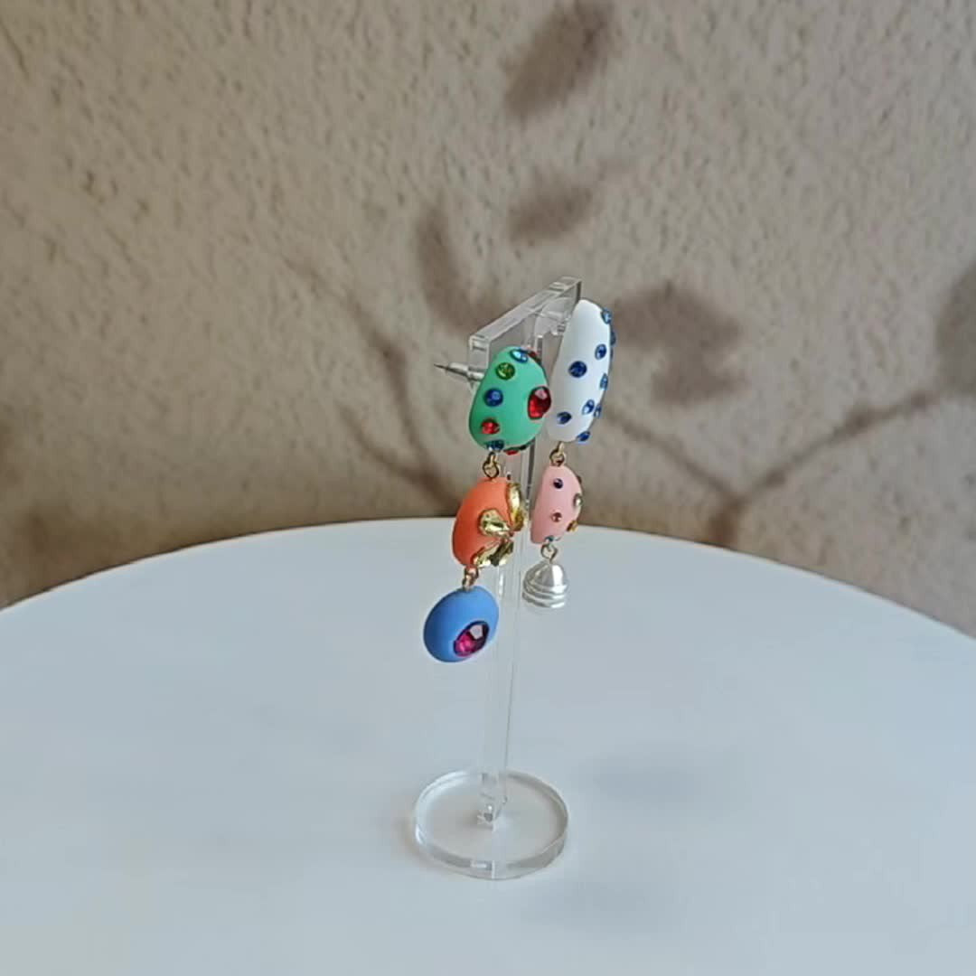 Asymmetric Resin Boho Drop Earrings