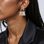 Cute Bear Imitation Jade Drop Earrings