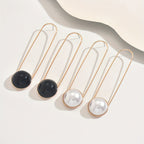 Geometric Oval Drop Earrings
