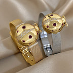 Vintage Rhinestone Beetle Bracelet