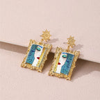 Vintage Portrait Frame Drop Earrings