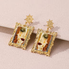 Vintage Portrait Frame Drop Earrings