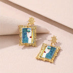 Vintage Portrait Frame Drop Earrings