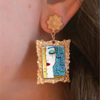 Vintage Portrait Frame Drop Earrings