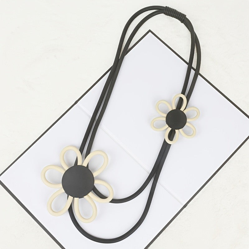 Asymmetric Silicone Flower Necklace