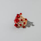 Gothic Red Stone Cluster Ring