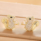 18k Zircon Squirrel Stud Earrings
