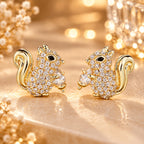 18k Zircon Squirrel Stud Earrings