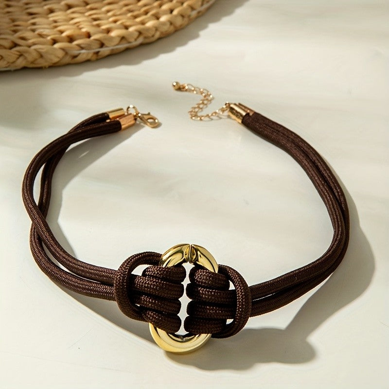 Vintage Woven Knot Choker Necklace