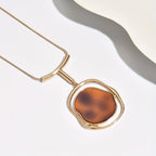 Long Irregular Stone Pendant Necklace