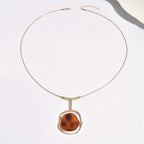 Long Irregular Stone Pendant Necklace