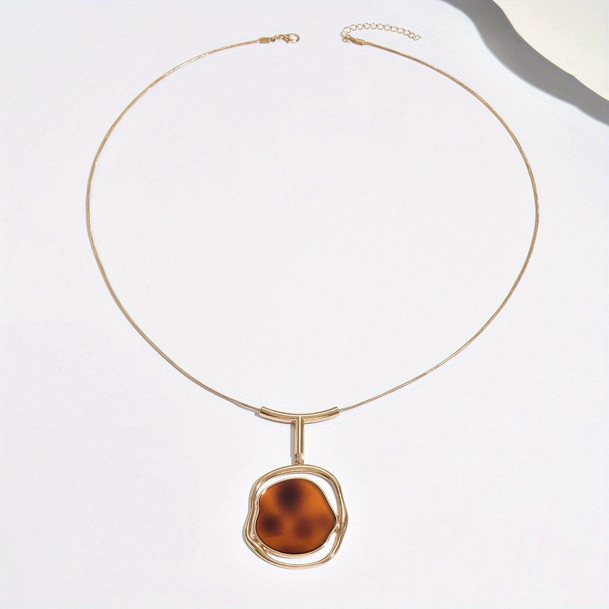 Long Irregular Stone Pendant Necklace
