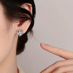 Heart Paw Print Stone Earrings