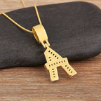 18k Rainbow Letter Pendant Necklace