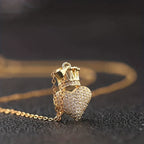 Crown Heart Stone Necklace