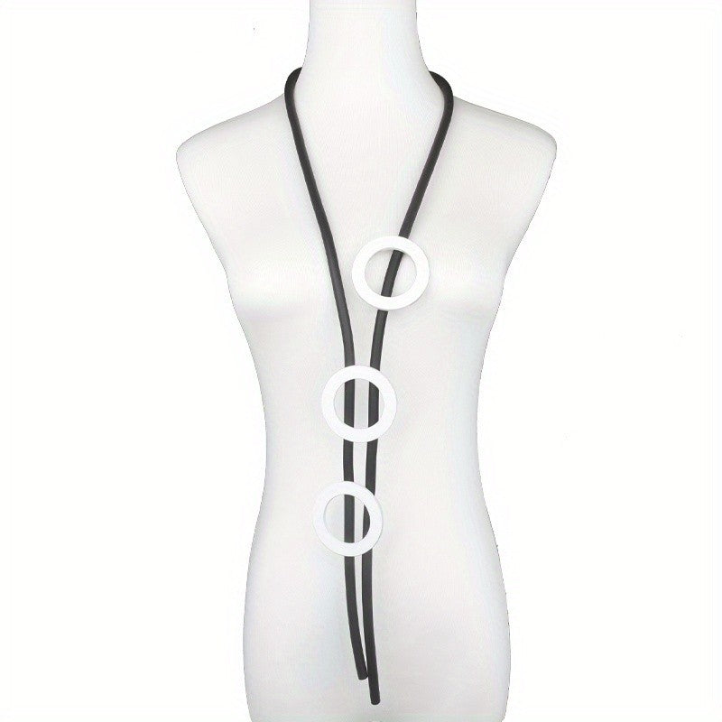 Geometric Triple Circle Silicone Necklace