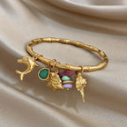 18k Bamboo Charm Bracelet