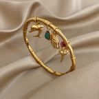 18k Bamboo Charm Bracelet