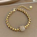 18k Paved Bead Chain Bracelet
