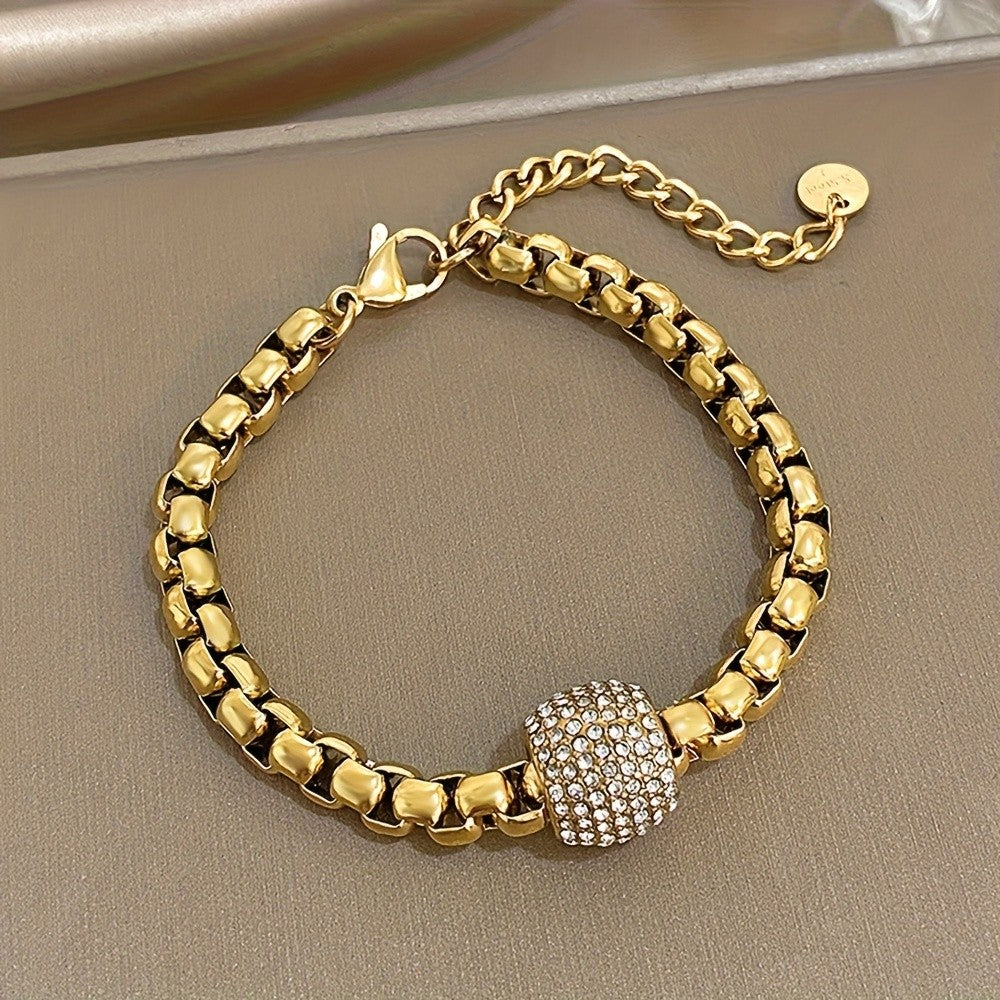 18k Paved Bead Chain Bracelet