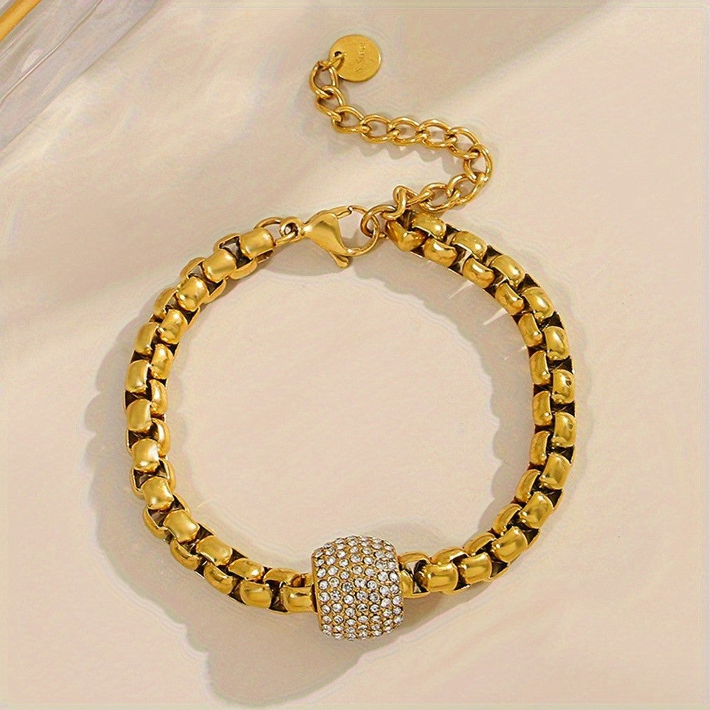 18k Paved Bead Chain Bracelet