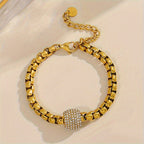 18k Paved Bead Chain Bracelet