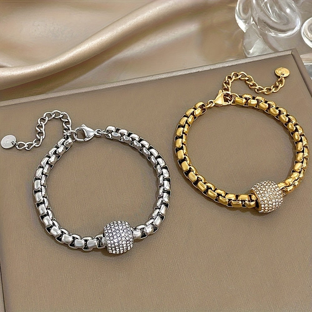 18k Paved Bead Chain Bracelet