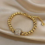 18k Paved Bead Chain Bracelet