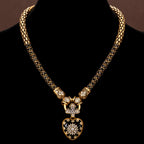 Vintage Black Resin Heart Necklace Set
