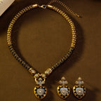 Vintage Black Resin Heart Necklace Set