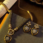 Vintage Black Resin Heart Necklace Set