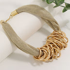 Geometric Interlocking Ring Necklace