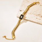 18k Vintage Rectangular Stone Bangle