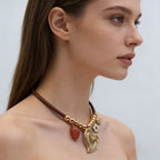 Bohemian Double Heart Charm Necklace